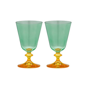 anna & nina Gläser Set „Arancia Short Wine Glas“ 2 Stk. | Handbemalt | anna & nina