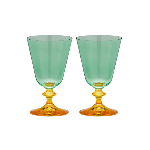 anna & nina Gläser Set „Arancia Short Wine Glas“ 2 Stk. | Handbemalt | anna & nina