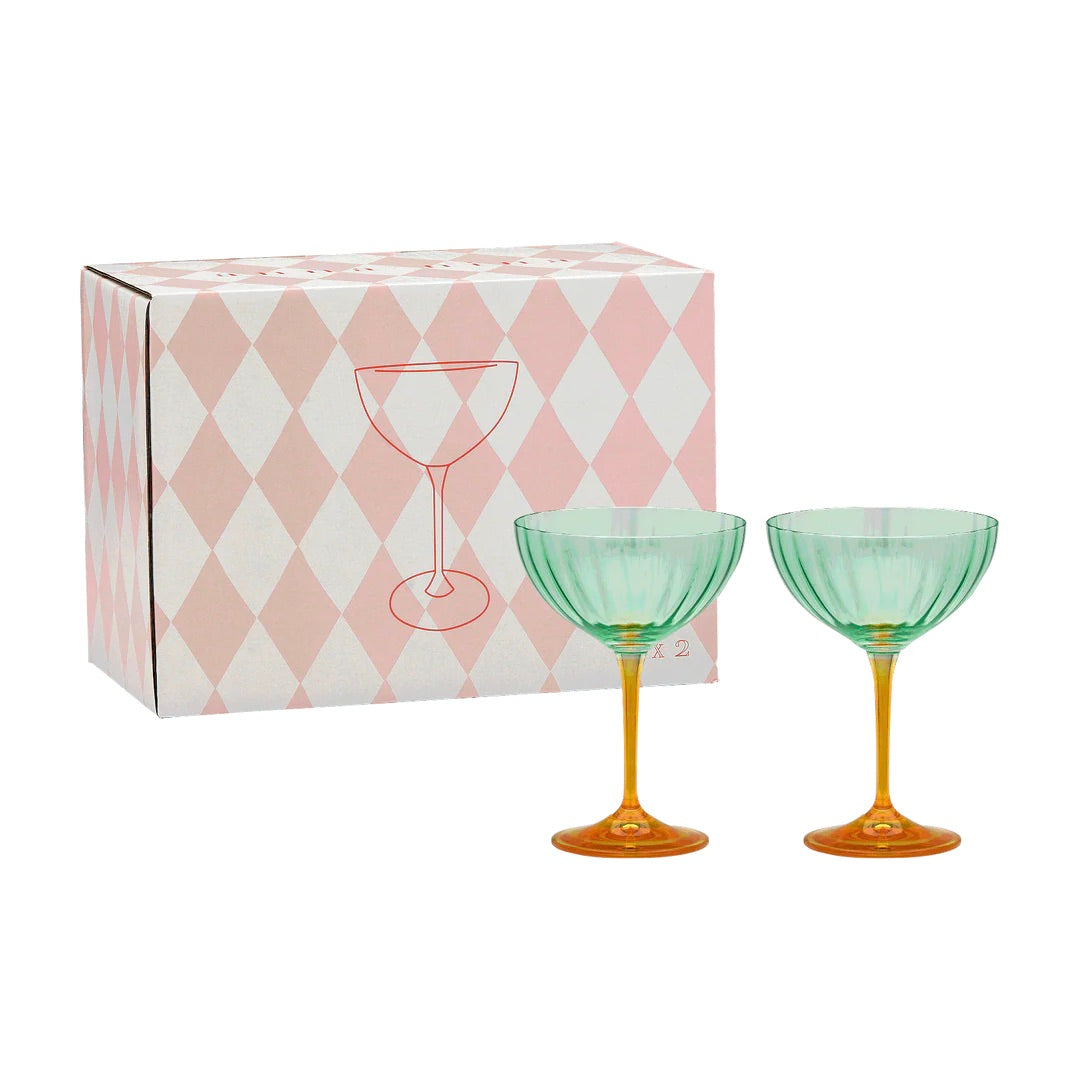 anna & nina Gläser Set „Jazzy Arancia Optic Champagne“ | Champagnerglas | anna & nina