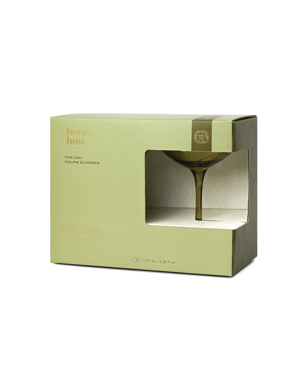 Here's How Gläser-Set „Coupe Olive“ (2 Stk.) | Ausbalancierte Proportionen | Here’s How