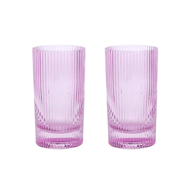 Here's How Gläser-Set „Highball Lilac“ (2 Stk.) | Schlanke Silhouette | Here’s How