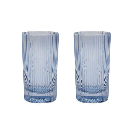 Here's How Gläser-Set „Highball Blue“ (2 Stk.) | Klar geformtes Trinkglas | Here’s How