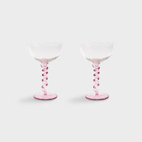 &Klevering Gläser „Coupe Spiral Pink“ (2er Set) | &Klevering | Stilvolle Gläser