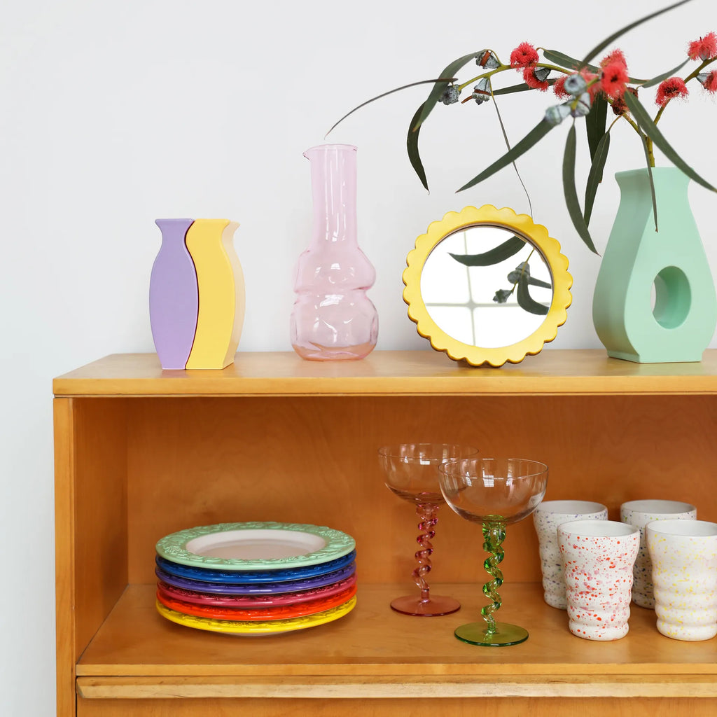 &Klevering Gläser „Coupe Spiral Pink“ (2er Set) | &Klevering | Stilvolle Gläser