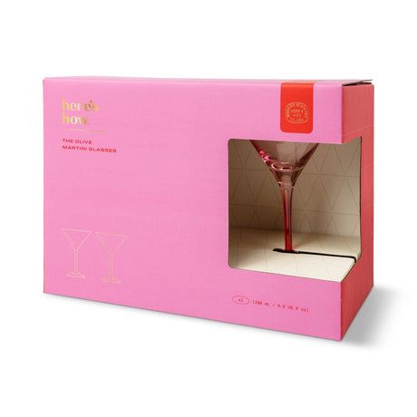 Here's How Gläser-Set „Martini Blush & Cherry“ (2 Stk.) | Coole Farbkomposition | Here’s How
