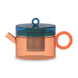 WD Lifestyle Teekanne “Glas Blue & Orange” 0,8 l | Modernes Design | WD Lifestyle