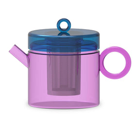 WD Lifestyle Teekanne “Glas Pink & Blue” 1,2 l | Modernes Design | WD Lifestyle