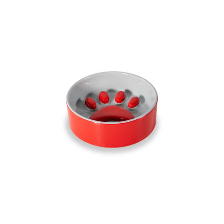 WD Lifestyle Anti-Schling-Napf “Paw Bowl” Red & Grey 12 cm | Für Hunde | WD Lifestyle