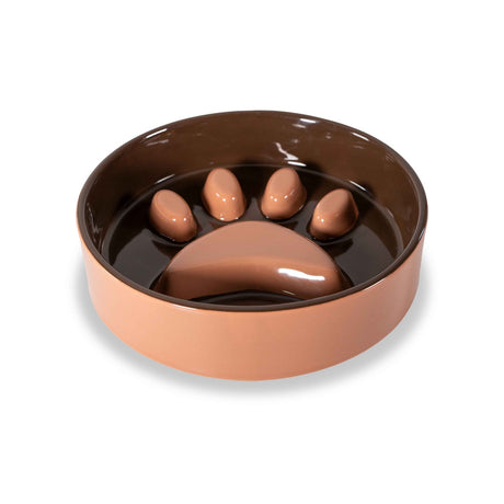 WD Lifestyle Anti-Schling-Napf “Paw Bowl” Brown & Beige 20 cm | Für Hunde | WD Lifestyle