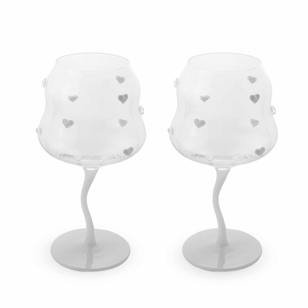 WD Lifestyle Gläser “White Hearts” 2 Stk. | Herz Design | WD Lifestyle