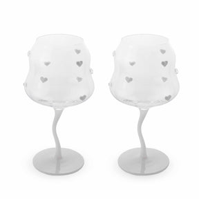 WD Lifestyle Gläser “White Hearts” 2 Stk. | Herz Design | WD Lifestyle