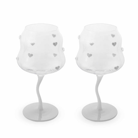 WD Lifestyle Gläser “White Hearts” 2 Stk. | Herz Design | WD Lifestyle