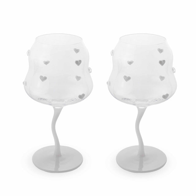 WD Lifestyle Gläser “White Hearts” 2 Stk. | Herz Design | WD Lifestyle