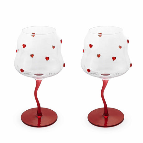 WD Lifestyle Gläser “Red Hearts” 2 Stk. | Herz Design | WD Lifestyle