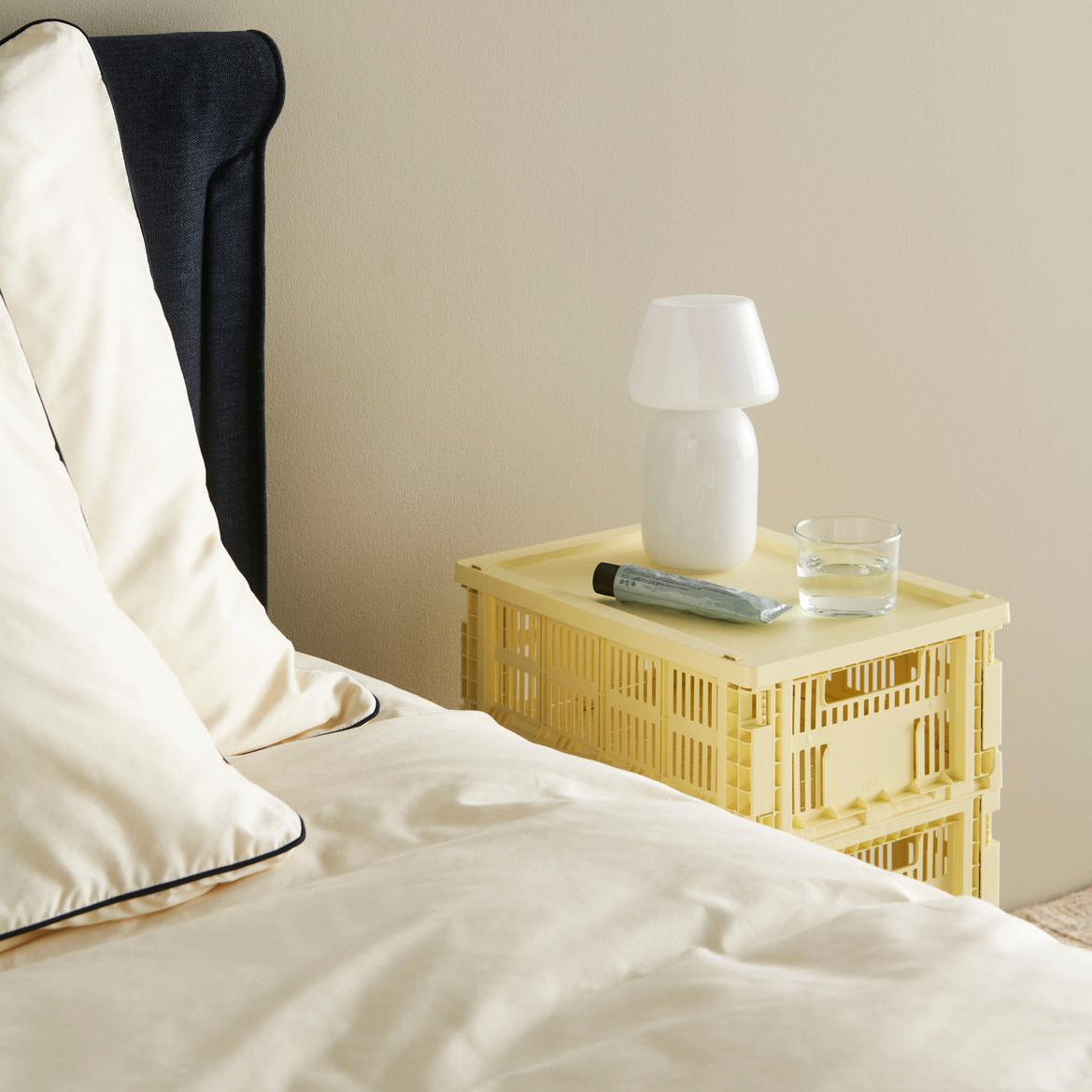 HAY Deckel „Faltbox Medium Light Yellow“ | Freundlicher Farbakzent | HAY
