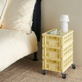 HAY Deckel „Faltbox Medium Light Yellow“ | Freundlicher Farbakzent | HAY