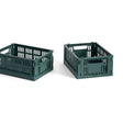 HAY Faltbox „Colour Crate Mini Dark Green“ (2 Stk.) | Markant & kompakt | HAY