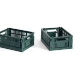 HAY Faltbox „Colour Crate Mini Dark Green“ (2 Stk.) | Markant & kompakt | HAY