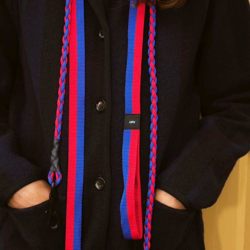 HAY Hundeleine „Geflochten Blue & Red (M/L)“ | Knalliges Statement | HAY Dogs