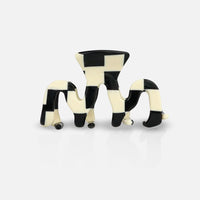 sasstie Haarklammer Sasstie "Wave Chunks" | Schwarz/Weiss, Karierstes Muster