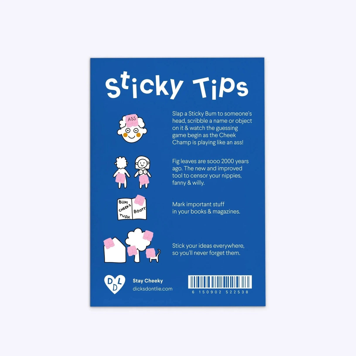 Dicks Don’t Lie Haftnotizen „Sticky Bums“ | selbstklebend & humorvoll | Dicks don't lie