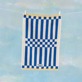 Tarta Gelatina Handtuch “Clubhouse Blau” 50 × 70 cm | Weiche Bio-Baumwolle | Tarta Gelatina