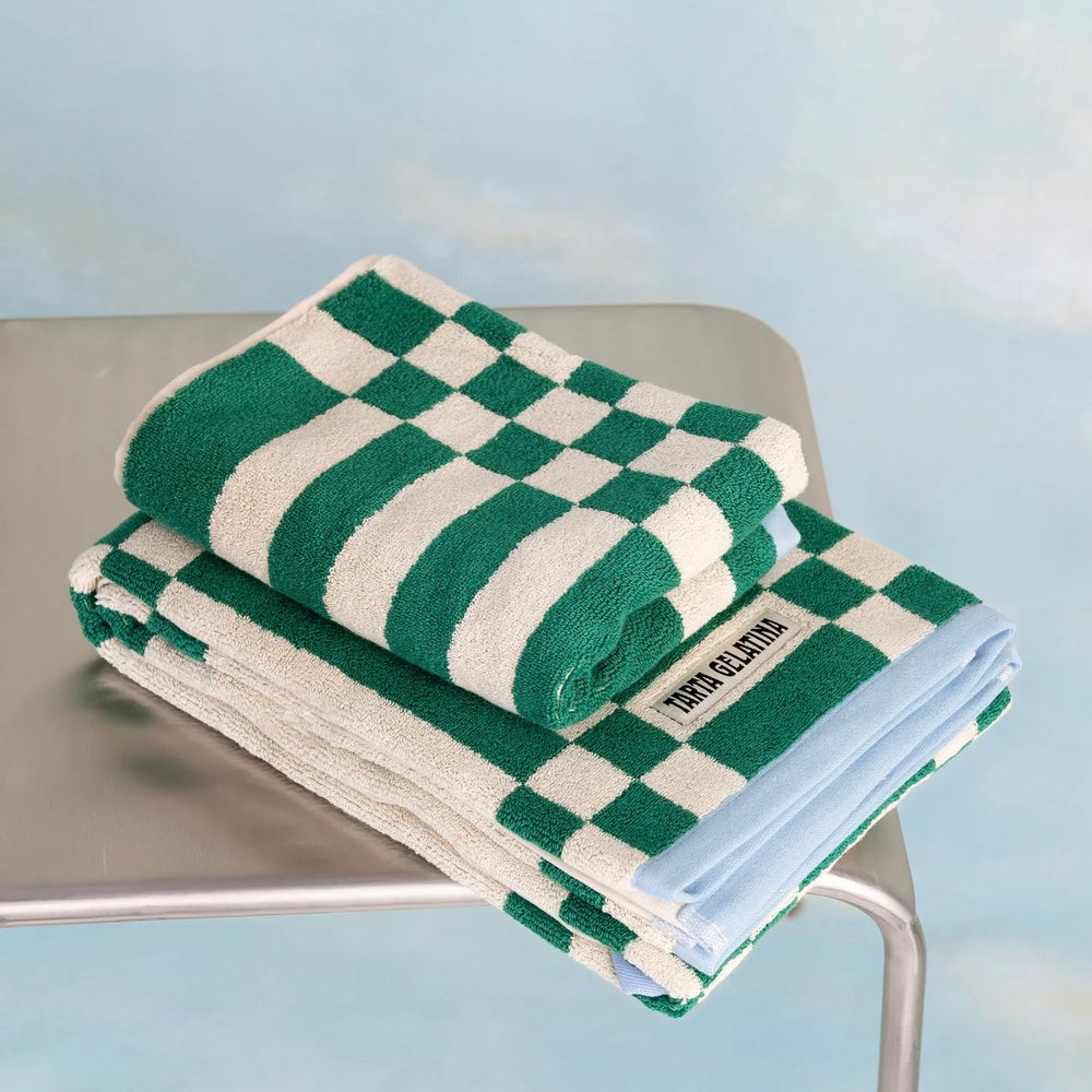 Tarta Gelatina Handtuch “Marina Grün” 50 × 70 cm | Weiche Bio-Baumwolle | Tarta Gelatina