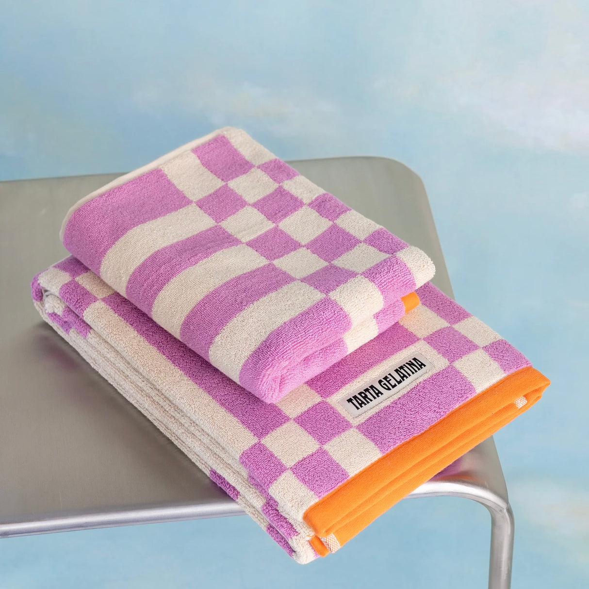 Tarta Gelatina Handtuch “Marina Magenta” 50 × 70 cm | Weiche Bio-Baumwolle | Tarta Gelatina
