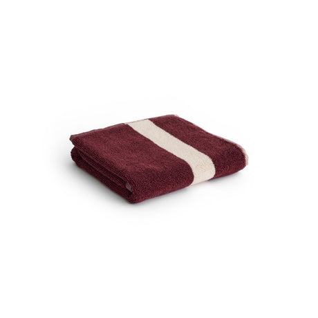HAY Handtuch „Stripe Burgundy“ 40x60cm | Modernes Bad | HAY