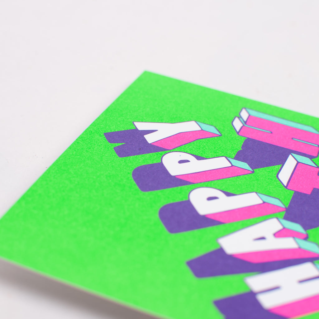 Edition SCHEE Postkarte Edition SCHEE "Happy Birthday Lilac/Green" | DIN A6 Karte