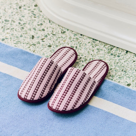 HAY Hausschuhe „Waffle Slippers Stripe Cool Pink“ | Gemütlich | HAY