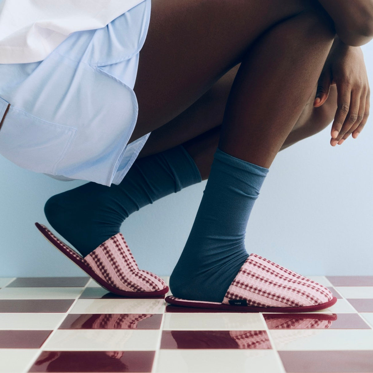HAY Hausschuhe „Waffle Slippers Stripe Cool Pink“ | Gemütlich | HAY