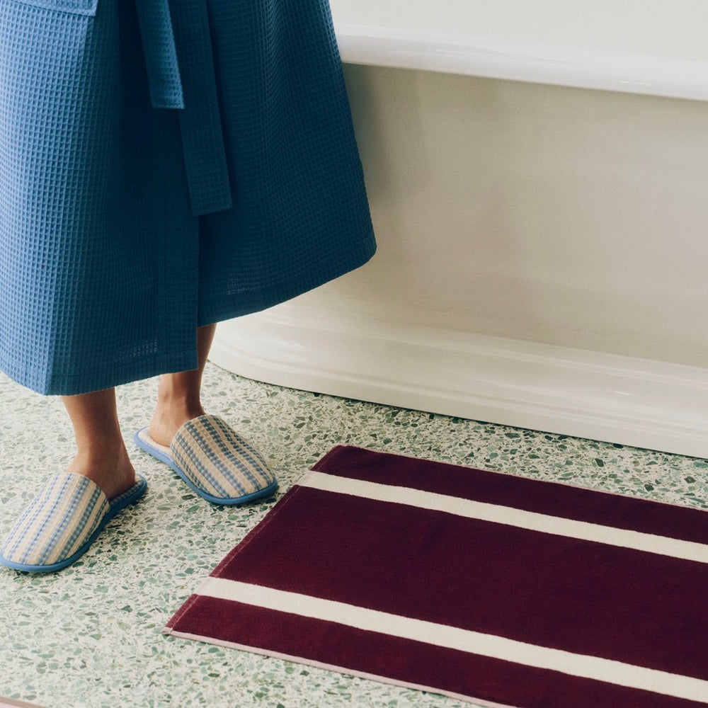 HAY Hausschuhe „Waffle Slippers Stripe Dusty Blue“ | Soft Comfort | HAY