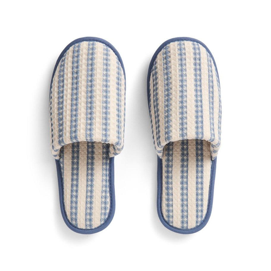 HAY Hausschuhe „Waffle Slippers Stripe Dusty Blue“ | Soft Comfort | HAY
