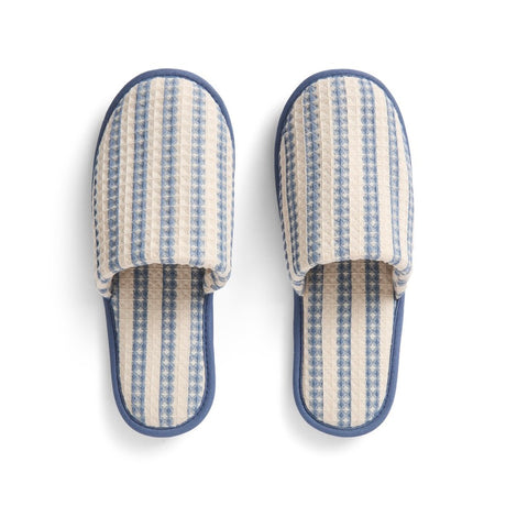 HAY Hausschuhe „Waffle Slippers Stripe Dusty Blue“ | Soft Comfort | HAY