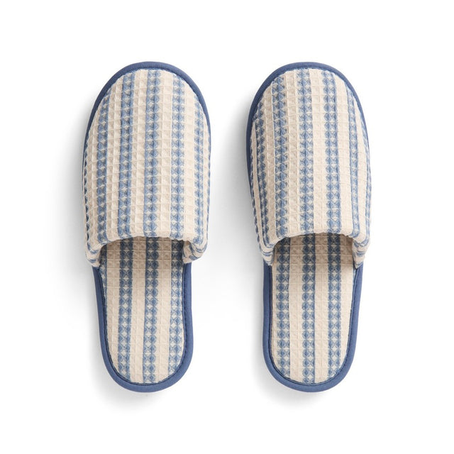 HAY Hausschuhe „Waffle Slippers Stripe Dusty Blue“ | Soft Comfort | HAY