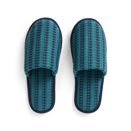 HAY Hausschuhe „Waffle Slippers Stripe Petrol Blue“ | Cozy Style | HAY