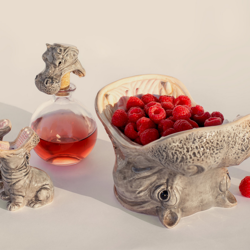 Doneky Products Schale "Hungry Hippo" | handbemalte Keramikschale