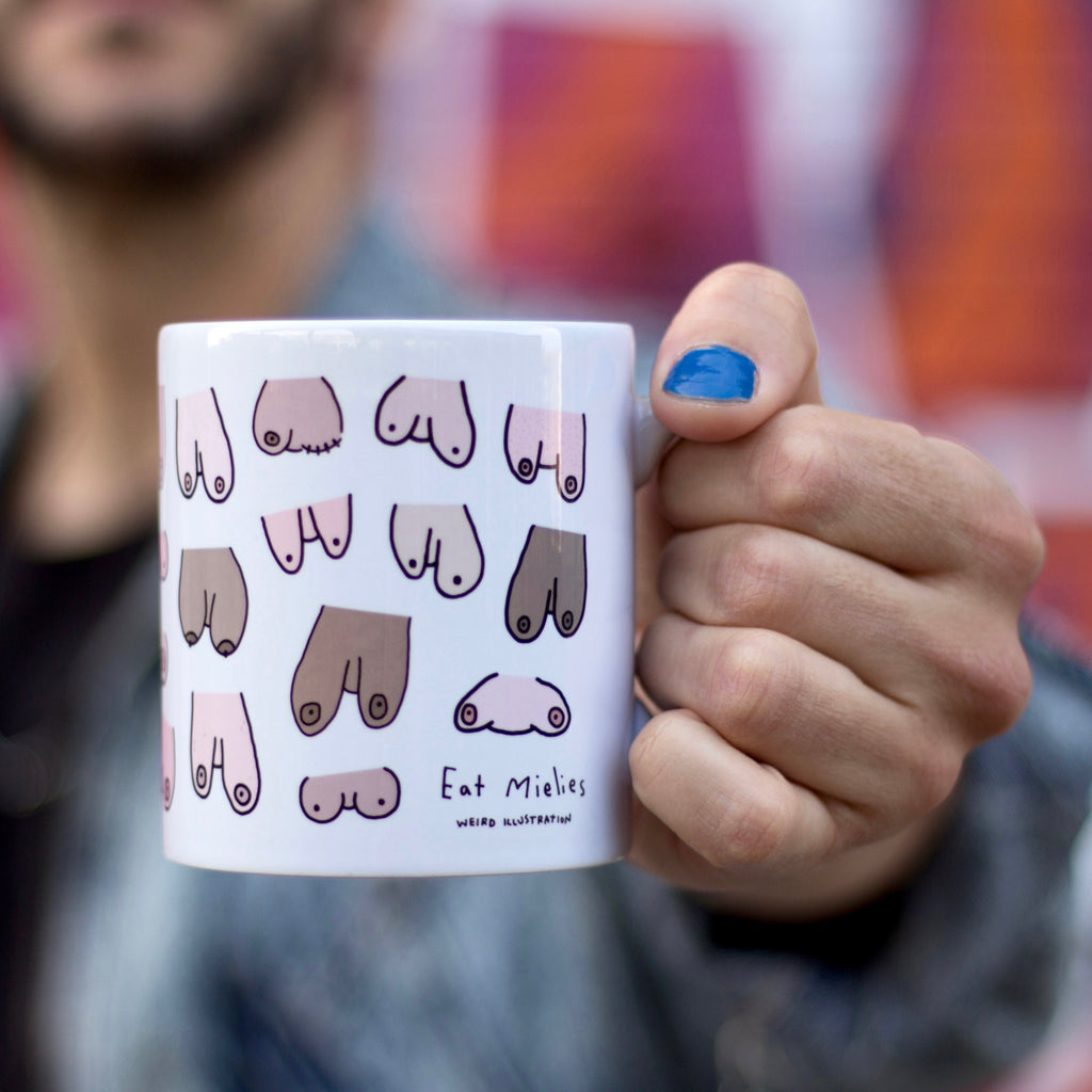 Eat Mielies Weird Illustration Tasse "Titties" Eat Mielies | spülmaschinenfestes Design