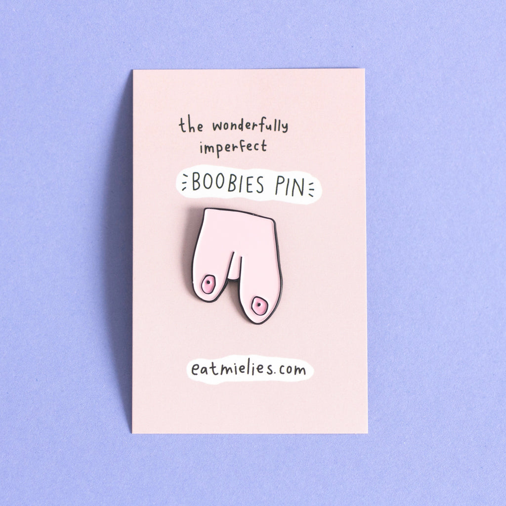 Eat Mielies Weird Illustration Emaille-Pin Boobies (Pink)