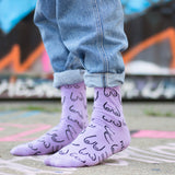 Eat Mielies Weird Illustration Socken "Titties" Purple Eat Mielies Weird Illustration | Bunte Baumwollstrümpfe