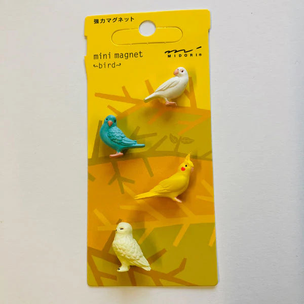Midori Magnete Midori "Mini Birds" (4 Stück) | Niedliche Vögel als Magnet
