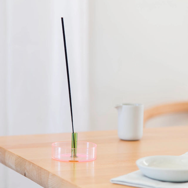 Block Design Incense Holder “Duo Tone” Pink/Grün | Farbiger Designhalter | Block Design