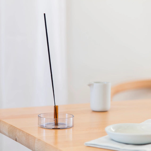 Block Design Incense Holder “Duo Tone” Rauch/Bernstein | Eleganter Designhalter | Block Design