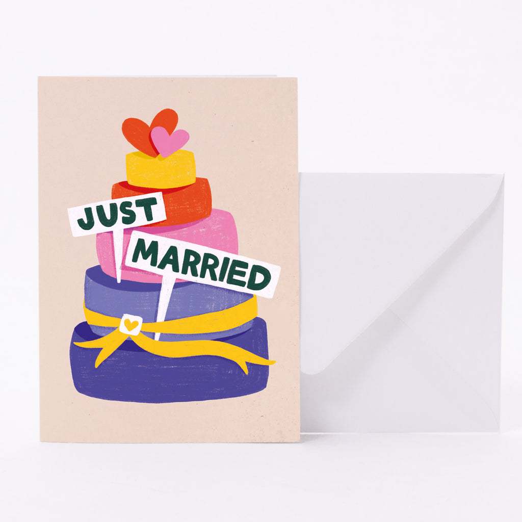 Edition SCHEE Grußkarte "Just Married Cake"