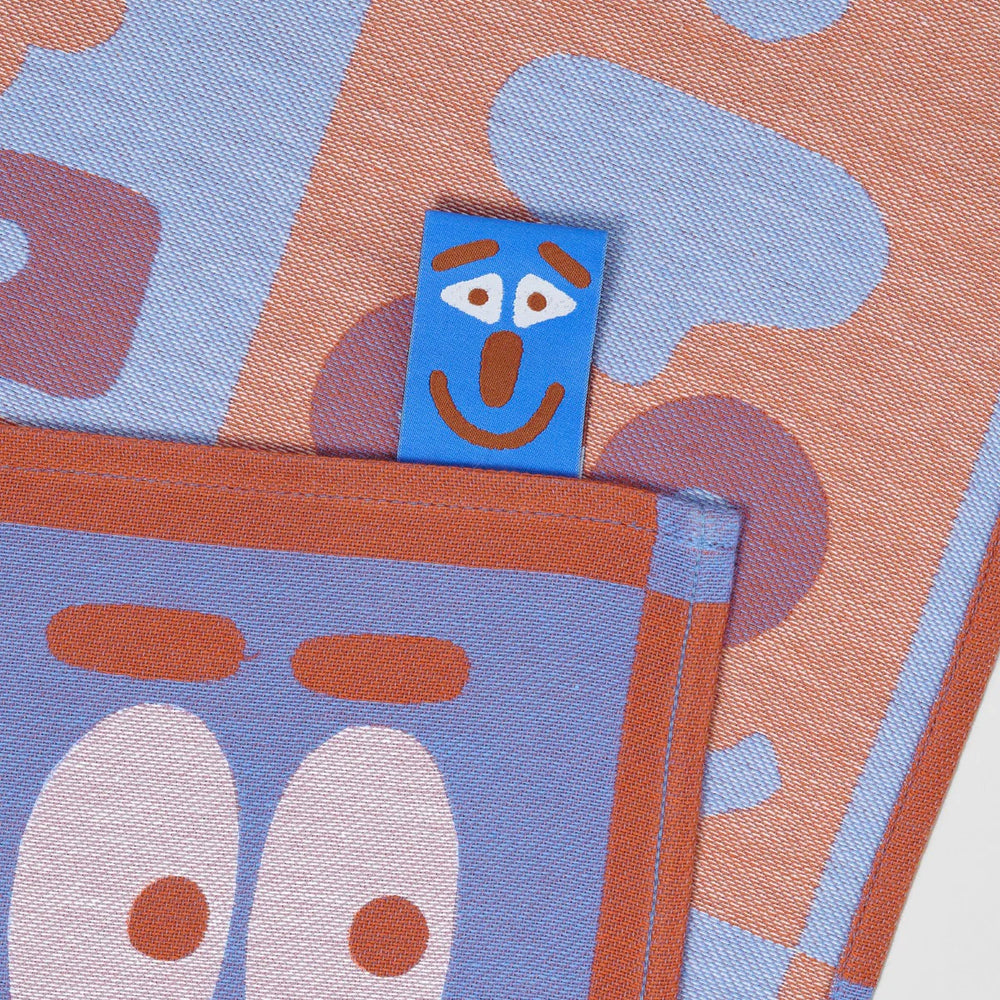 WRAP Küchentuch „Making Face Blue/Brown“ | Künstlerisches Design | WRAP