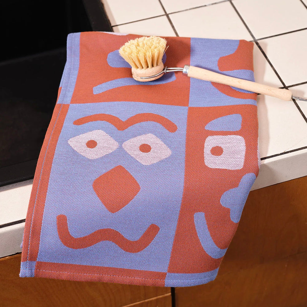 WRAP Küchentuch „Making Face Blue/Brown“ | Künstlerisches Design | WRAP