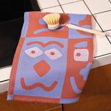 WRAP Küchentuch „Making Face Blue/Brown“ | Künstlerisches Design | WRAP