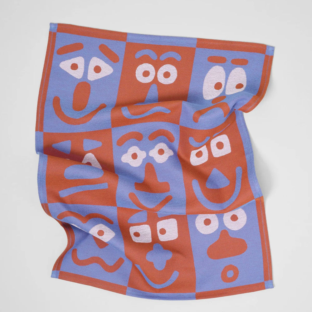WRAP Küchentuch „Making Face Blue/Brown“ | Künstlerisches Design | WRAP