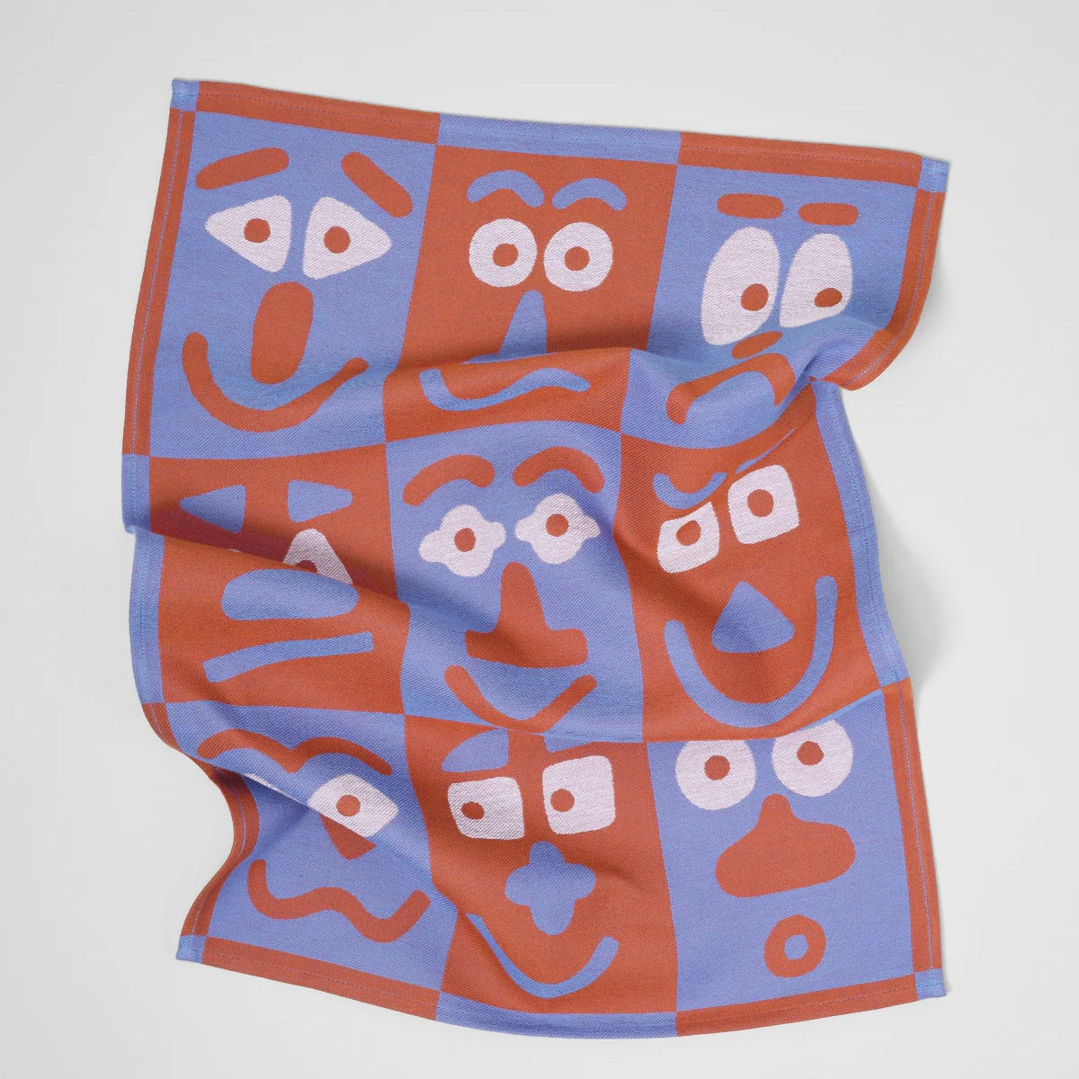 WRAP Küchentuch „Making Face Blue/Brown“ | Künstlerisches Design | WRAP